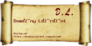 Domány Lóránt névjegykártya