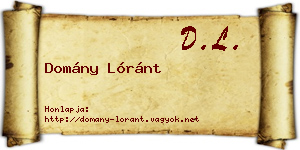 Domány Lóránt névjegykártya